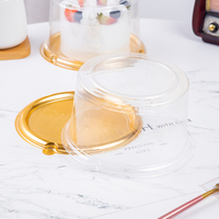 Boîte d'emballage transparente jetable de 6 pouces pour gâteau au fromage, mille-feuille, mousse, design déchiré à la main, modèle fabriqué en Chine