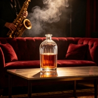 Bouteille vide de 1 litre en verre en forme d'animal pour vodka, whisky, brandy, gin, rhum, tequila, spiritueux, liqueur avec bouchon