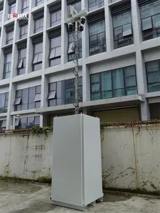 BIGLUX menara cctv Hi-cube, speaker baterai lithium bawaan, panel surya tersedia opsional untuk pasar EU