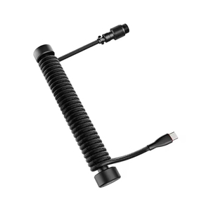GravaStar <b>Keyboard</b> Accessories Coiled Aviator <b>Cable</b> Mechanical <b>Keyboard</b> Aviation Plug <b>Cable</b> Type-C Interface Rust-proof - Product Image 1