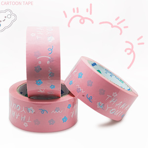 Rollo Jumbo de cinta de agradecimiento de color rosa para embalaje y cinta de sellado de cartón, película adhesiva, cinta de embalaje para Boutique - Product Image 1
