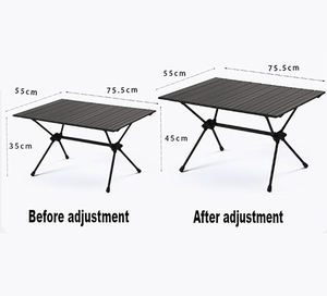 โต๊ะกลางแจ้งพับได้สำหรับปิกนิกตั้งแคมป์ชายหาดทำจากอลูมิเนียมพับได้ปรับความสูงได้ปรับความยาวได้ - Product Image 2