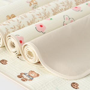 Größe L – Baby-Wickelunterlage aus weicher, hautfreundlicher, wasserdichter Baumwolle, waschbar, wiederverwendbar, Windel-Einlagen, Matten, Unterlagen - Product Image 2