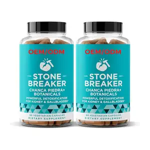 Stone-Breaker Chanca Piedra + BotanicalsPotente desintoxicación para riñón y vesícula biliar 60 cápsulas vegetarianas suplemento dietético