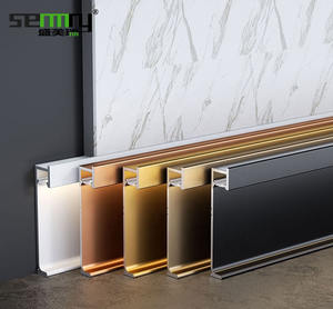 Бесплатный образец, основание из алюминиевого сплава, настенный настил, светодиодный плинтус, Алюминиевая СВЕТОДИОДНАЯ плинтуса, плинтус для освещения, светодиодные напольные светильники - Product Image 3