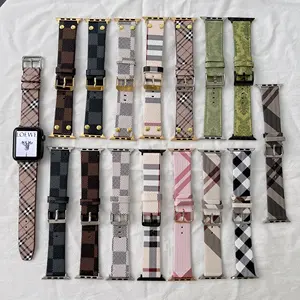 Suitable for Apple printed 38 42 44 45 mm leather strap for fashion watchband iwatch 1 2 3 4 5 6 7 SE luxury printed wristband