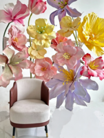Décor mural floral géant coloré L-203, mélange de coquelicots et de lys, toile de fond pour mariage, photomaton, studio, accessoire de photographie