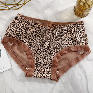 Ropa Interior de Seda de Hielo con Estampado de Leopardo para Mujer, Bragas Transparentes de Encaje, Frescas y Sexys, de Cintura Media - Product Image 6