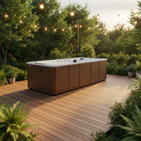 Spa de nage extérieur Watergold pour 6 personnes, moderne, rectangulaire, en acrylique, autoportant, étanche, avec massage par jets et système de contrôle Balboa
