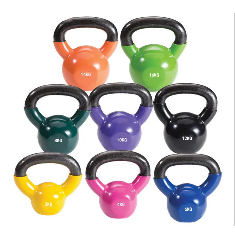 다채로운 체육관 피트니스 네오프렌 코팅 48 키로그램 주철 사용자 정의 로고 컬러 무게 고무 도매 피트니스 장비 Kettlebell