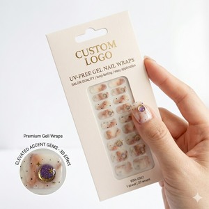 <span class=keywords><strong>Uñas</strong></span> de Gel Semicuradas con Detalles de Luna <span class=keywords><strong>y</strong></span> Estrella para Suministros de Salón de Belleza - Product Image 1