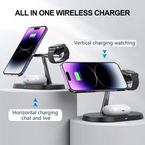Chargeur magnétique sans fil 3 en 1 15W pour <span class=keywords><strong>iPhone</strong></span> 16 15 14 13 12 <span class=keywords><strong>Apple</strong></span> <span class=keywords><strong>Watch</strong></span> 8 <span class=keywords><strong>7</strong></span> Airpods Pro Station de charge rapide - Product Image 3