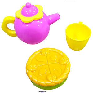 Kids <b>Tea</b> Party <b>Toy</b> <b>Set</b> with Plastic Kettle Cup and Cake Pretend Play Kitchen <b>Toy</b> - Product Image 1