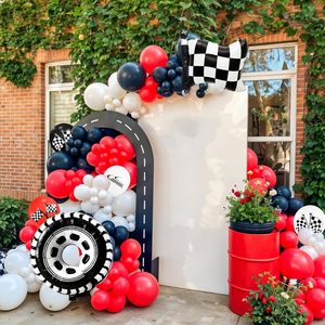 Ballons de course automobile avec drapeau à carreaux et ballons en forme de pneus pour la décoration de fête de premier anniversaire de garçon, fournitures pour baby shower - Product Image 4