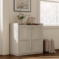 Buffet d'entrée en chêne blanc avec 2 portes, meuble de rangement direct usine pour salon