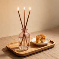 Bougie décorative en verre tendance avec mèche métallique réutilisable pour décoration intérieure