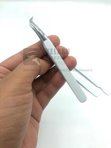 Pinzas de extensión de pestañas antiestáticas duraderas de precisión de acero inoxidable sostenible japonés brillante blanco punta puntiaguda - Product Image 6
