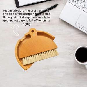 Ensemble balayette et pelle <span class=keywords><strong>à</strong></span> poussière en bois pour bureau, mini balayette <span class=keywords><strong>à</strong></span> main et pelle <span class=keywords><strong>à</strong></span> poussière, outil de nettoyage pour miettes de table - Product Image 3