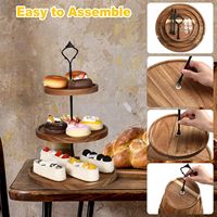 Plateau de service en bois à 3 niveaux, support à cupcakes pour la cuisine, mariage, fête, décoration de desserts, gâteaux, pâtisseries, accessoires de décoration