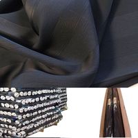Tela para Abaya Tejida, Estilo Oriente Medio, Dubai, Crepé Zoom, Vestido Musulmán para Mujeres y Niñas, Tela Nida Negro Azabache para Confección de Abayas