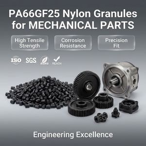 Gránulos de Nylon Negro PA66 GF25 Reforzado con Fibra de Vidrio de Alta Resistencia y Retardante de Llama Bergman, 25 kg/Bolsa, para Extrusión e Inyección - Product Image 1
