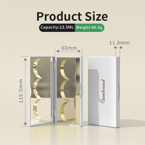 Caja de plástico personalizada para sombra de ojos, envase vacío para colorete, polvo compacto, prensado, 3 colores - Product Image 2