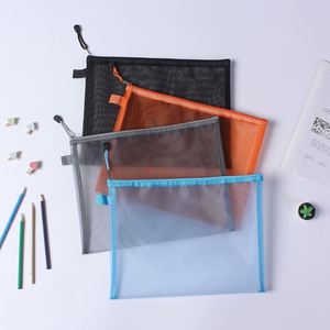 Hot Sale Durable Nylon Transparent A5 <b>Document</b> Bag Portable Anti-Deformation Zipper File Bag Mesh Zipper Pouch <b>Holder</b> Students - Product Image 3
