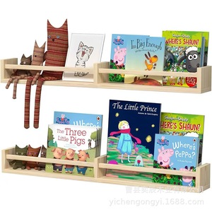 Wall Mounted Solid Wood <b>Shelf</b> Storage Rack Rectangle Shape For <b>Bedroom</b> Kitchen Organizing Figurine Doll Neatening - Product Image 4