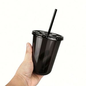 Vaso de Plástico en Forma de U de 89 mm con Logotipo Personalizado para Mascotas, Super Cool Iced, Negro Transparente, para Jugos, Smoothies y Café - Product Image 3