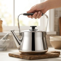 Bouilloire à eau sifflante classique en acier inoxydable 1,5L/2L/3L, finition miroir poli, compatible induction, pour usage domestique