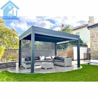 Pergola en aluminium haut de gamme Sweet Home, imperméable, avec toit à lamelles motorisées et commande intelligente pour cour de villa