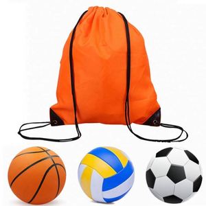 Custom Logo 210D Polyester Cloth <b>Drawstring</b> Advertising <b>Backpack</b> Marathon Outdoor Sports Fitness Basketball Bag - Product Image 1