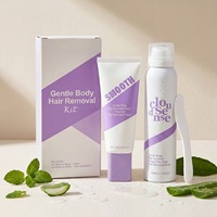 Nettoyant Visage Marque Blanche 140ML + Mousse Dépilatoire + Crème Dépilatoire 100g + 1 Spatule – Kit Dépilatoire Doux