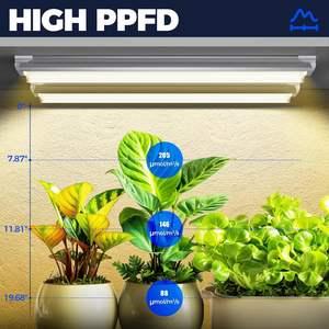 Luz de cultivo LED Barrina 96W de espectro completo, tira T8 de 2 pies, luz blanca y roja para el crecimiento vegetativo en interiores. - Product Image 3