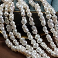 Perles de culture d'eau douce naturelles blanches de qualité AA en forme de calebasse baroque pour la fabrication de bijoux faits main