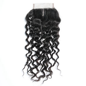 Perruques de cheveux ondulés Water Wave 4x4 Closure de 30 pouces, faciles d'entretien, pour femmes noires, perruques modernes bouclées élastiques - Product Image 5