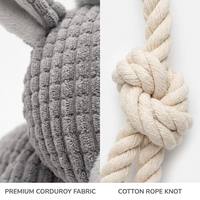 Jouet pour chien en peluche âne mignon, jouet à mâcher couineur en corde, jouet interactif en forme d'animal en peluche avec corde en maïs pour petits et moyens chiens, 3 couleurs