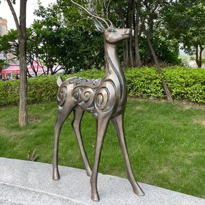 Современная металлическая скульптура для сада, коммерческая, большая, для отеля, из смолы, на заказ, из стекловолокна, нержавеющей стали, в виде животного, для улицы - Product Image 4