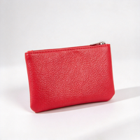 Porte-monnaie mini personnalisé en cuir PU pour femme, avec logo estampé à chaud, grain de galet, fermeture éclair, petit portefeuille pour cartes, idéal pour un cadeau
