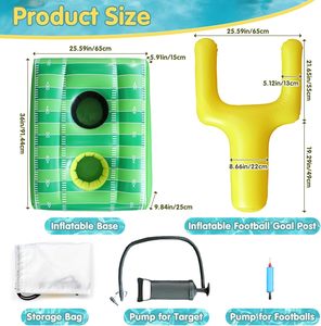 2-in-1 <b>Inflatable</b> Football Goal & Ring Toss Game Set <b>for</b> <b>Pool</b> & Backyard - Product Image 6