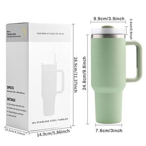 مخصص 40 أونصة زجاجة ماء معزولة مزدوجة الجدار صلب مقاوم للصدأ مج قهوة قلاب قش 40 أونصة كوب بغطاء وغطاء قش الوجه - Product Image 6