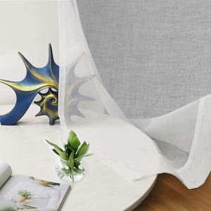 Semi transparenttulle bedroom window drape plain mesh polyester knit white <span class=keywords><strong>voile</strong></span> sheer curtains fabric - Product Image 4