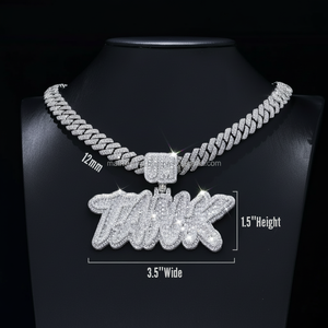 จี้ชื่อฮิปฮอปที่น่าทึ่งพร้อมดีไซน์3D ที่กำหนดเองทำด้วยเงินสเตอลิงกับ VVS เพชรโมอิสซาไนต์งานฝีมือที่สวยงาม - Product Image 1