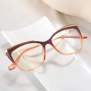 95270设计师Tr90金属眼镜厂家直销来样定做高品质Logo贴纸光框眼镜