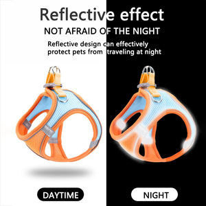 Verstelbare reflecterende veiligheids- en ademende nylon borsttuig en riemset, antislip zacht mesh vest voor katten en kleine honden - Product Image 5