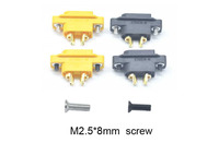 Amass-Conector de carcasa de par de montaje de tornillo montable XT60 macho y hembra a través del Panel XT60, Conector de carcasa de par de montaje, F, F, 1, 2, 2, 2, 1, 2, 2, 2