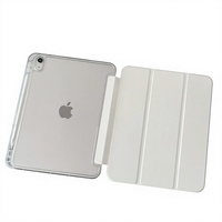 Étui de protection transparent pliable pour tablette iPad Series avec coque souple en TPU haute transparence et emplacement pour stylet