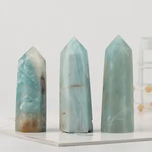 Wholesale natural gemstones healing semi-precious stone caribbean calcite crystal points for home decorations and fengshui