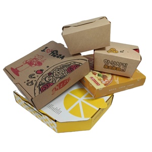 Custom Embossing Glossy Lamination Square Package Box Cone Piz E Pizza Box for Pizza Food Snack Sandwich Box Snack Packaging