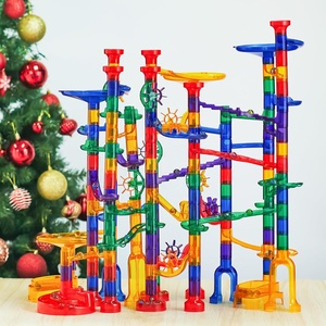 Juego de canicas de plástico brillante de 192 piezas con elevador motorizado, juguetes de bloques de construcción, regalos de Pascua para niños y niñas - Product Image 4